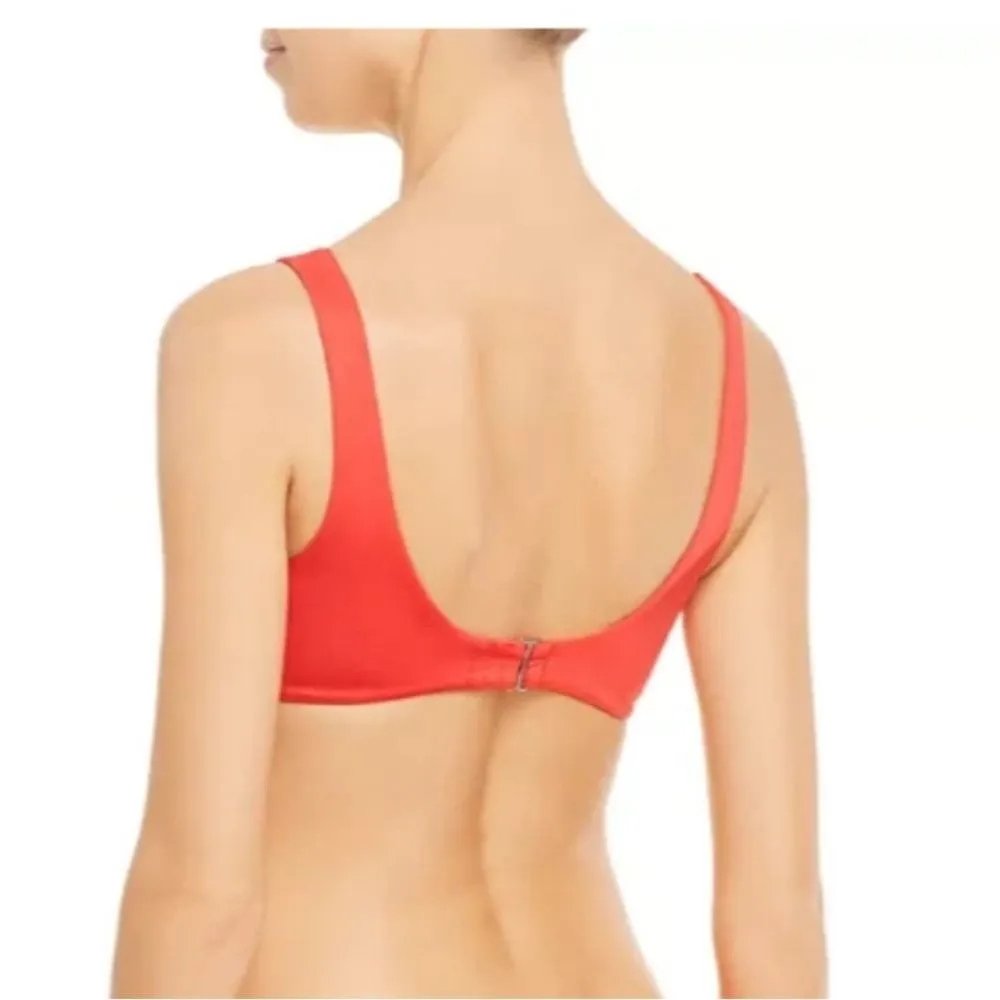 NWT DOLCE VITA Knot Crop Bikini Swim Top Cherry Red - Image 2