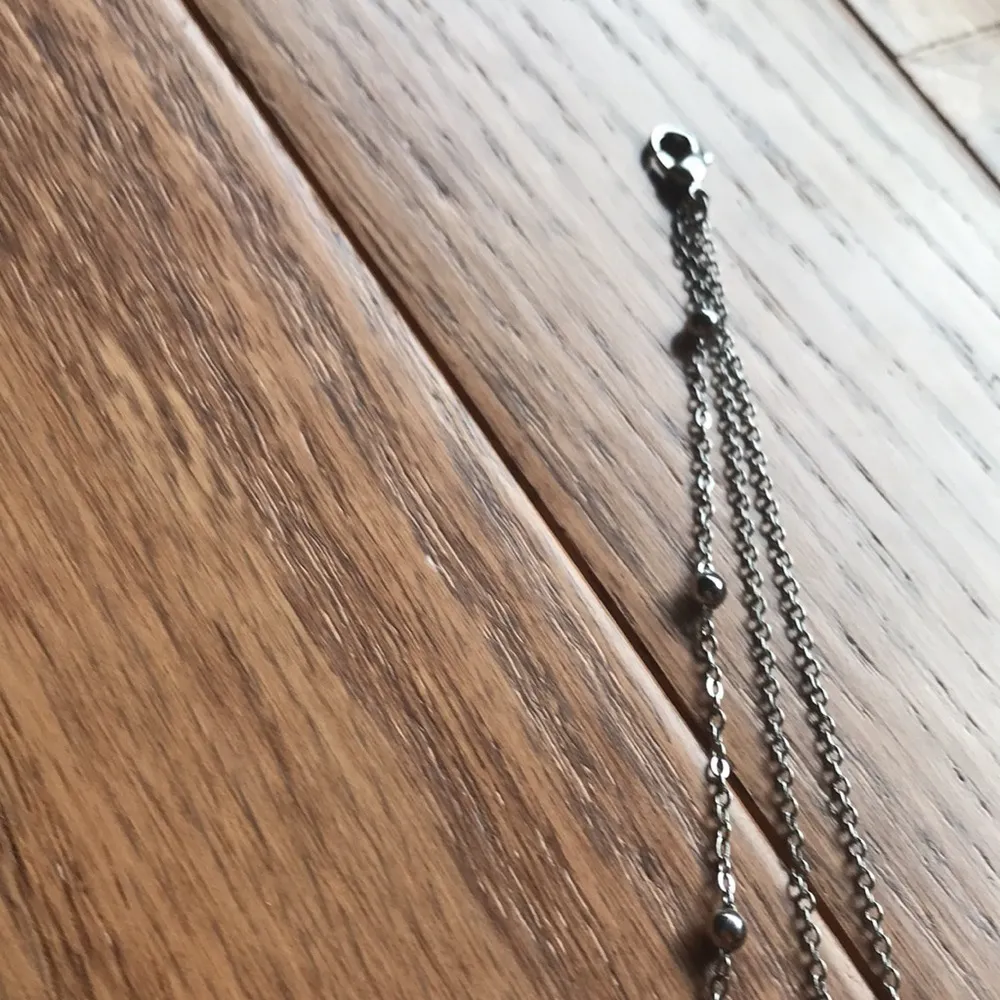 Three strand silver black crystal necklace - Image 4