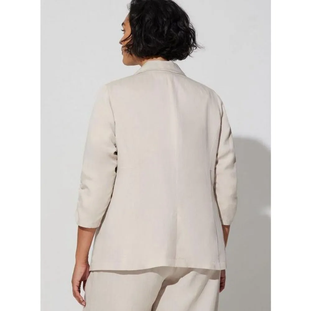 ✨Torrid Studio Linen Sz 2X Cream/Gray Blazer✨ - Image 4