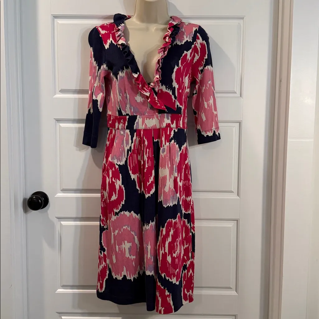 Lilly Pulitzer Augusta Bright Navy Bravissimo Dress Small - Image 2
