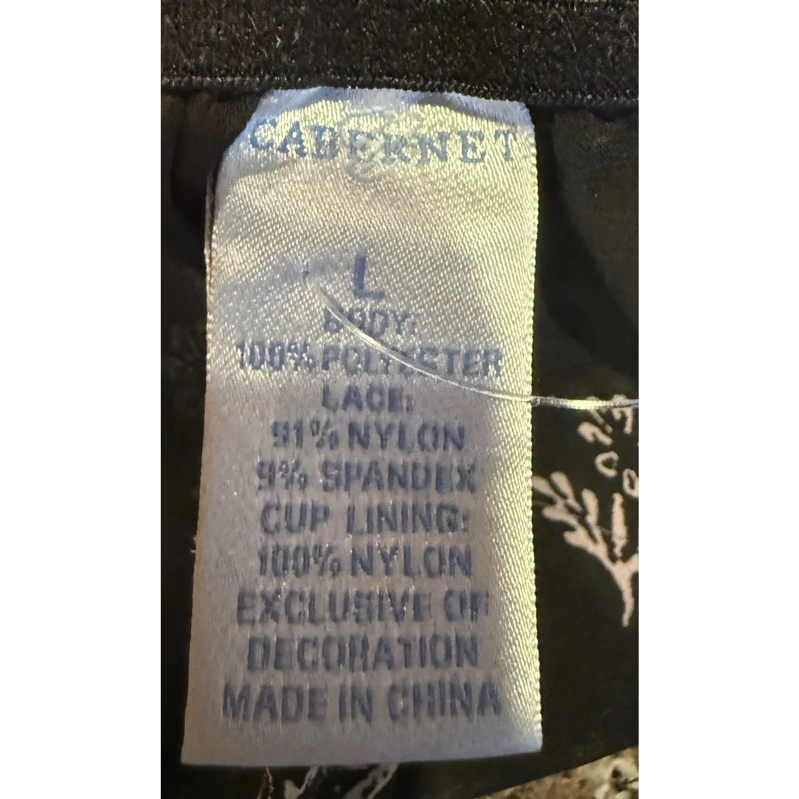 Y2K Sheer Black Baby Doll Lace Slip Top L Peacocks Floral‎ Fairy Goth Romantic Size L - Image 9