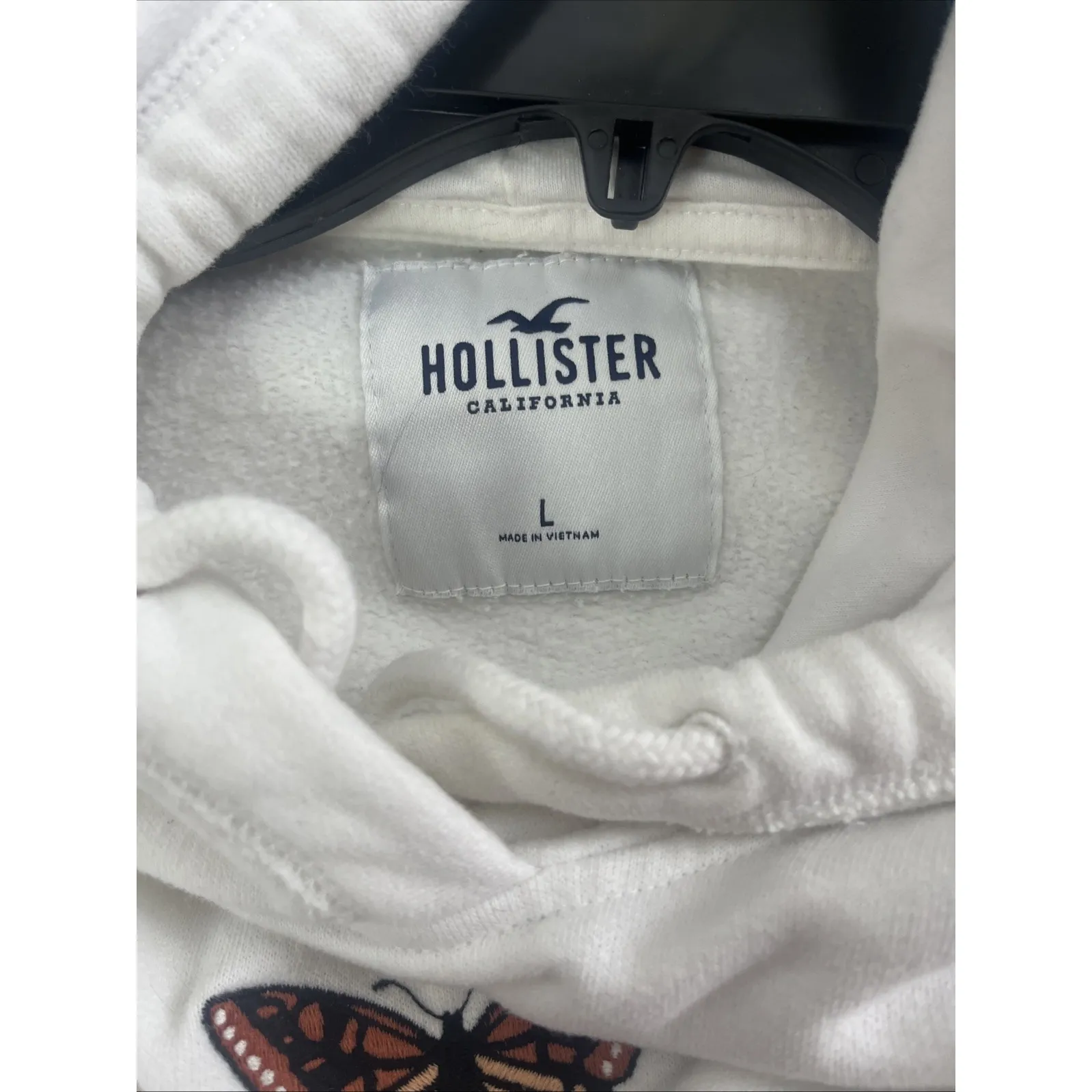 Hollister Y2K Casual Cozy  Embroidered Butterfly Long Sleeve  Hoodie Size Large - Image 8