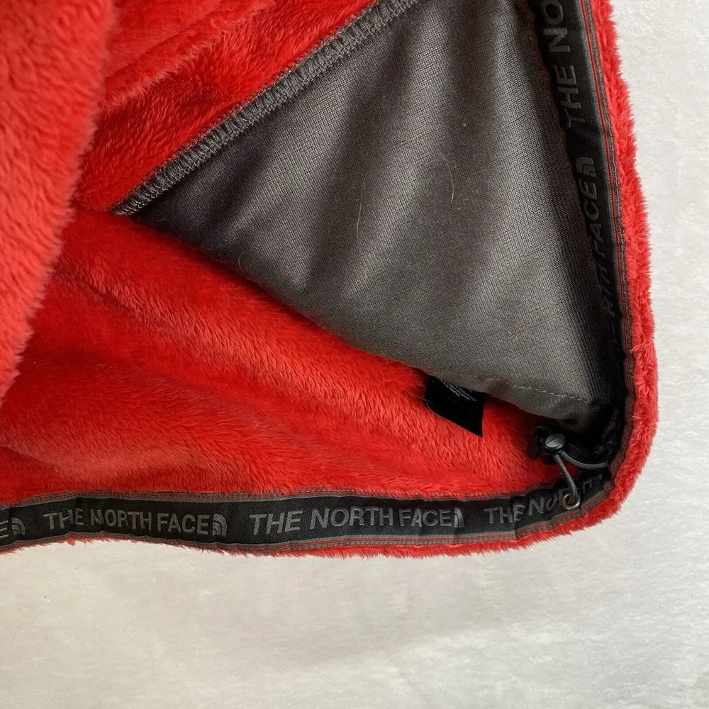 The North Face Fleece Hoodie Hood Jacket Womens M Denali Red Dark‎ Grey - Image 8