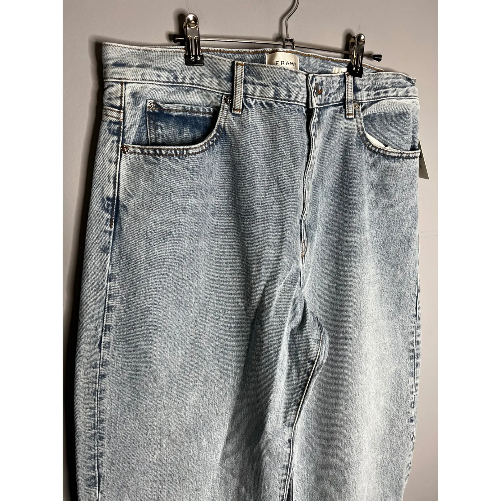 NWT Frame The Bubble Jeans‎ Size 32 High Rise Tapered Barrel Leg - Image 8
