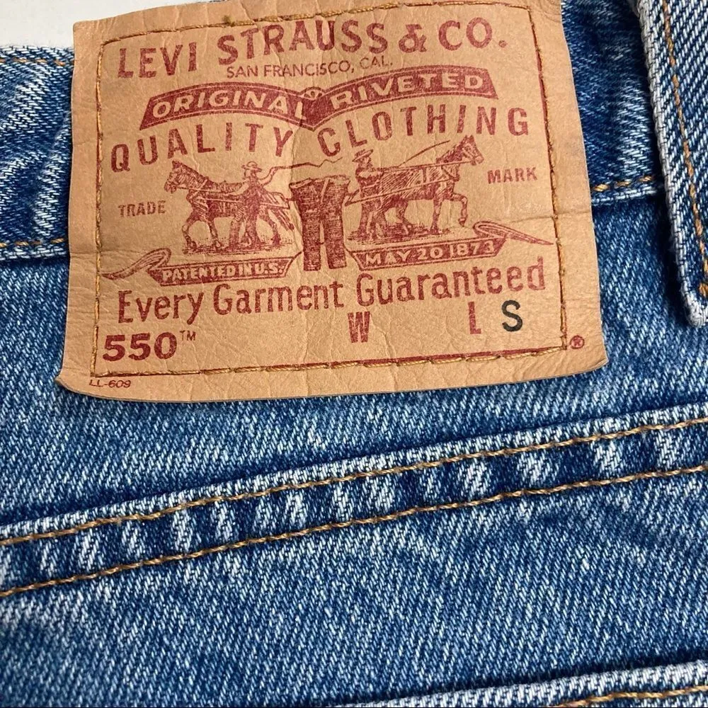 LEVI’S VINTAGE 550 Relaxed Fit Tapered Leg Size 13 Junior S‎ 12”Rise, Blue - Image 4