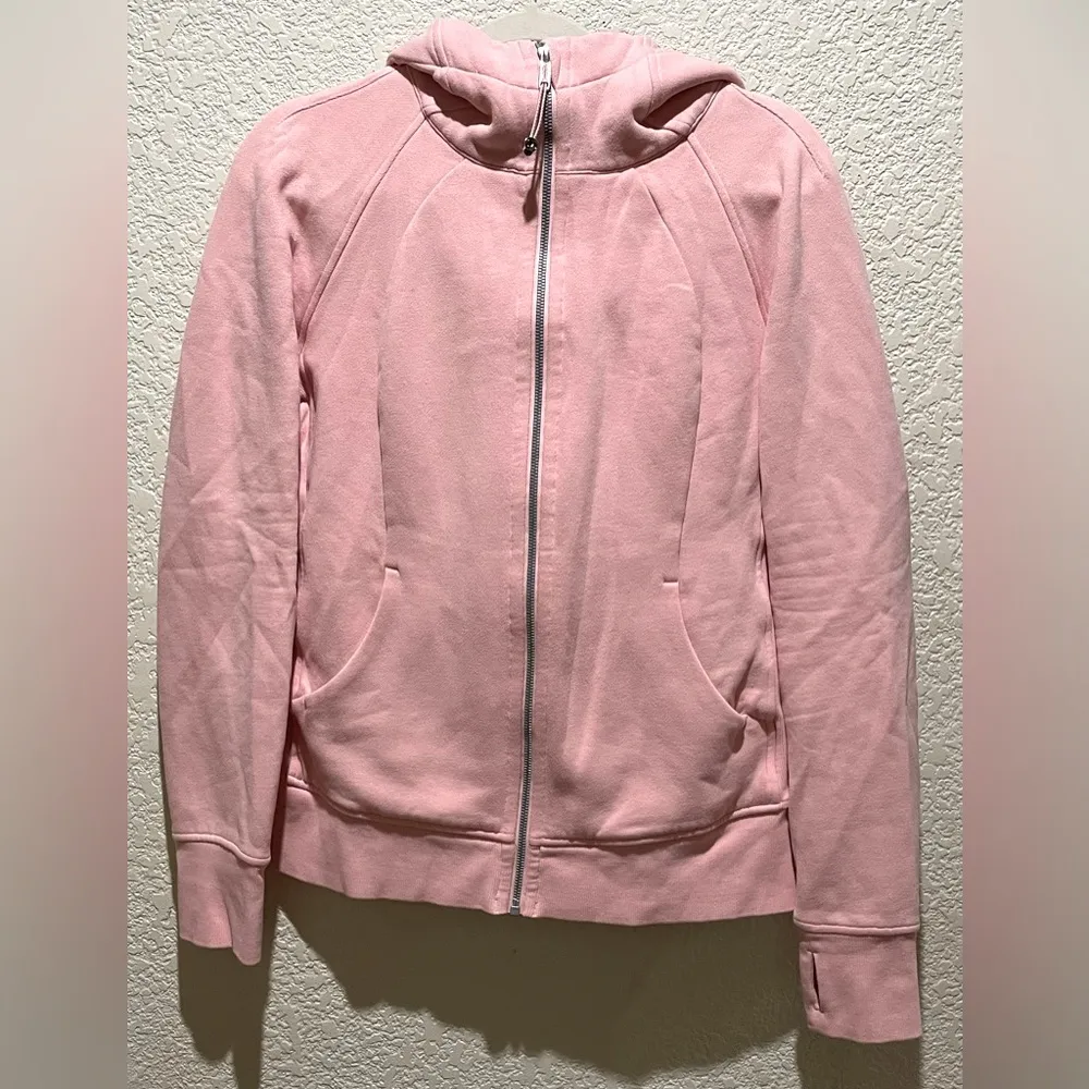 Lululemon Scuba Hoodie Jacket Full Zipper Light Cotton Fleece Super Soft Pink 10 - Image 6