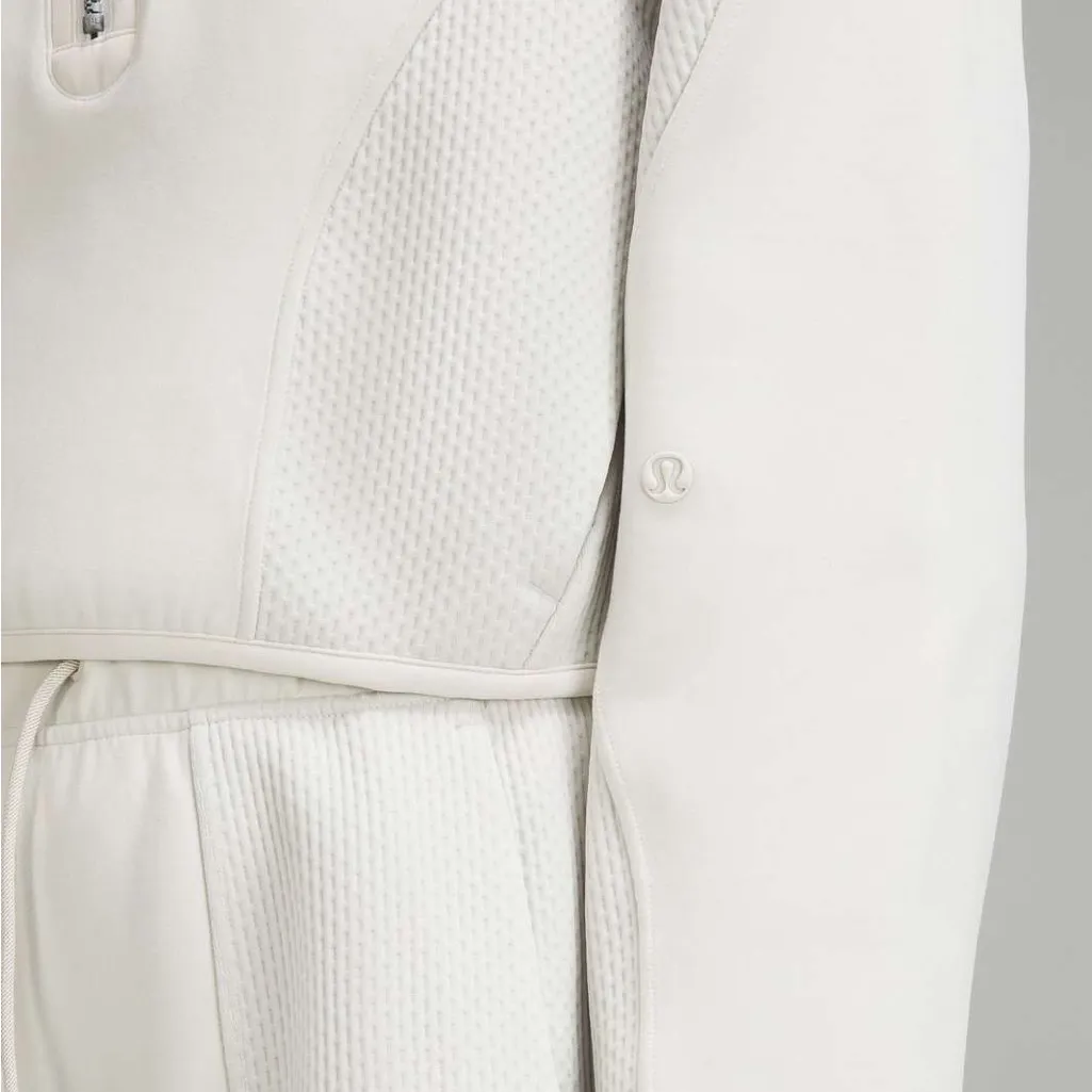 Lululemon Mixed Fabric Half-Zip Pullover in Bone Sz M retails $178 - Image 3