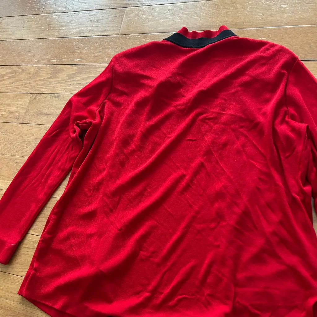 Misook Red and Black Open Front Cardigan Sweater Women’s Size Large Vintage 80’s - Image 11