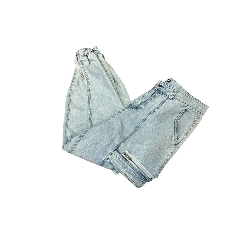 HOT TOPIC WOMENS JEAN 13‎ Cargo Jogger High Waist Cotton Denim Junior Y2K - Image 3
