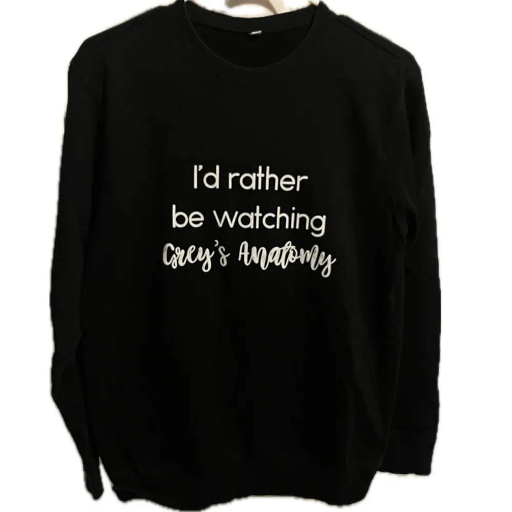 Black “I’d Rather Be Watching Grey’s Anatomy” Graphic Sweatshirt – Size M Size M - Image 2