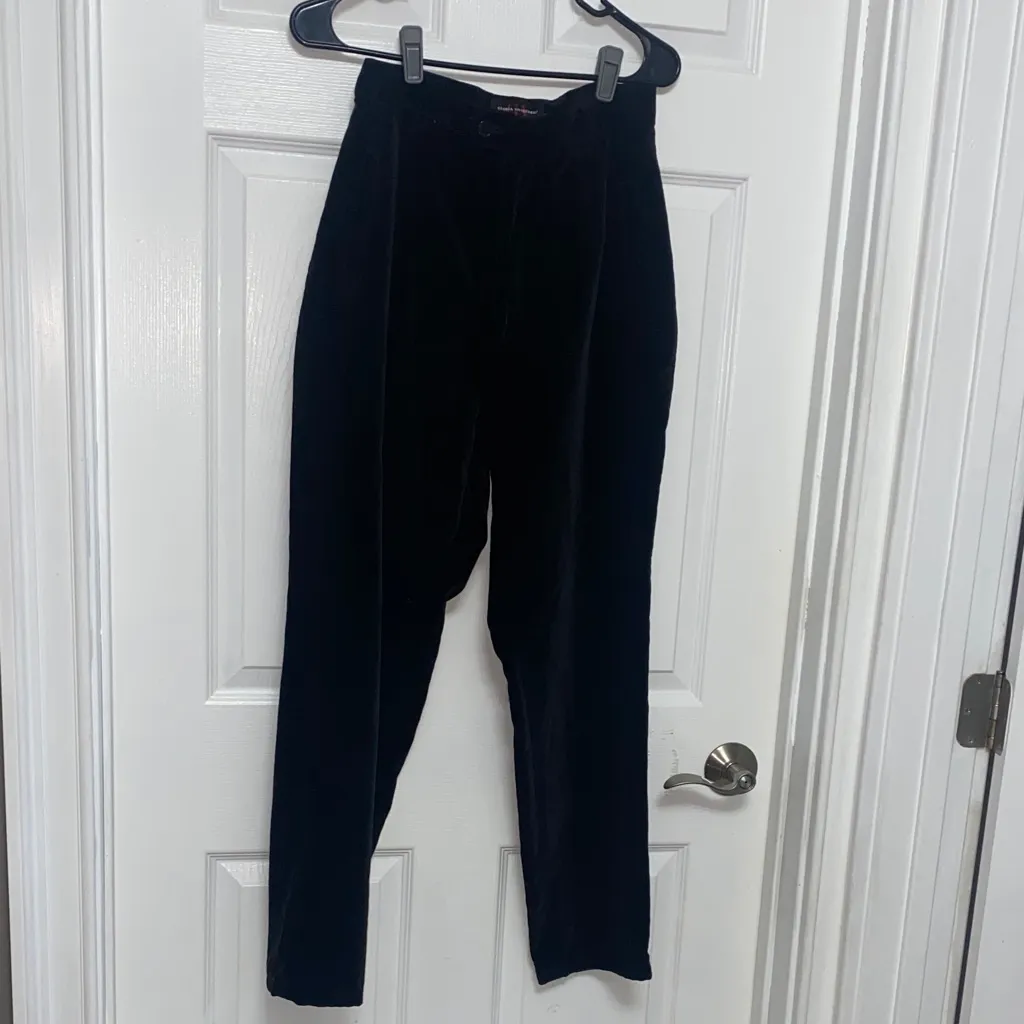 Vintage Gloria Vanderbilt high waist Black barrel Corduroy Pants - Image 3