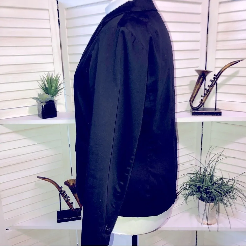 Sandro Black Cotton Blazer Coat V Neck 1X - Image 5