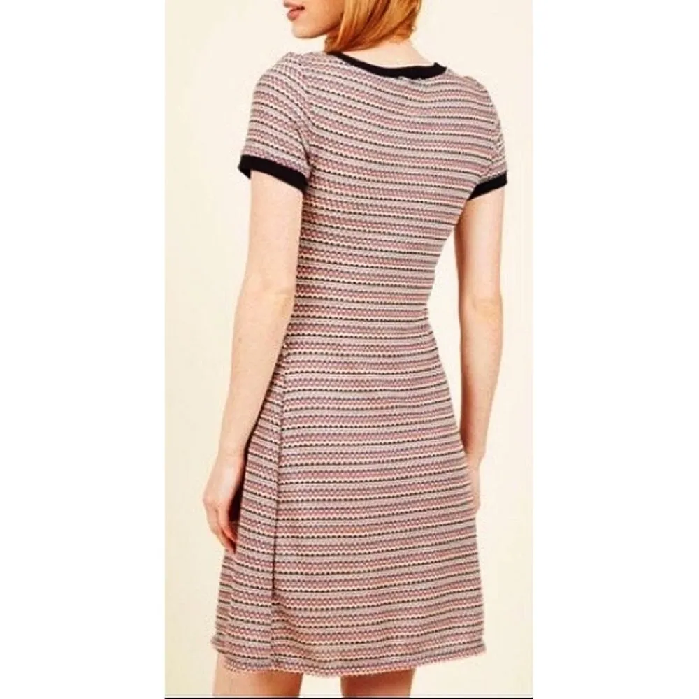 Take One For The Tee Sweater Dress Striped Knit A-Line Skater Mini XS - Image 2