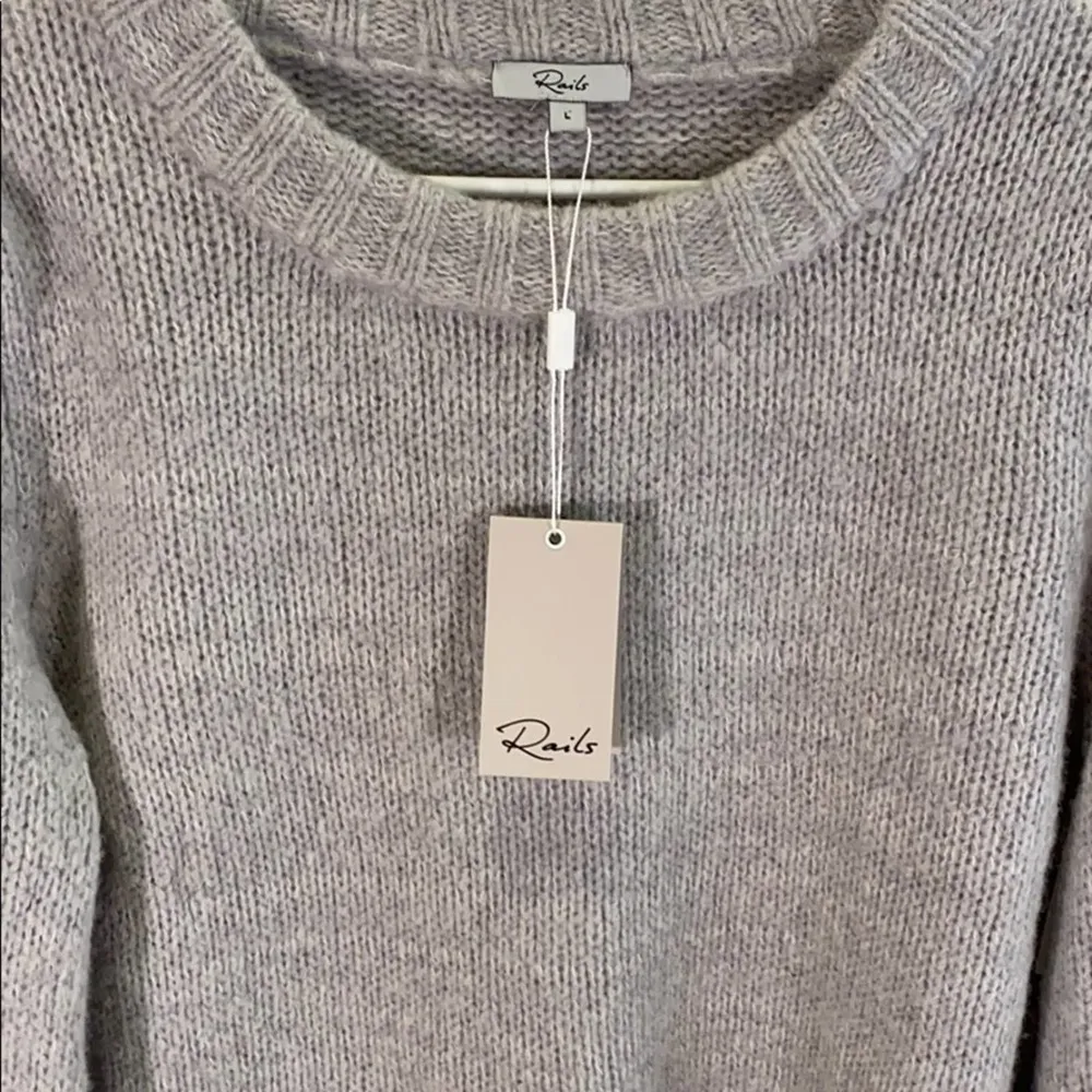 Rails Sybil Puff Sleeve Wool Cashmere Alpaca Blend Grey Sweater SIZE: L - Image 4
