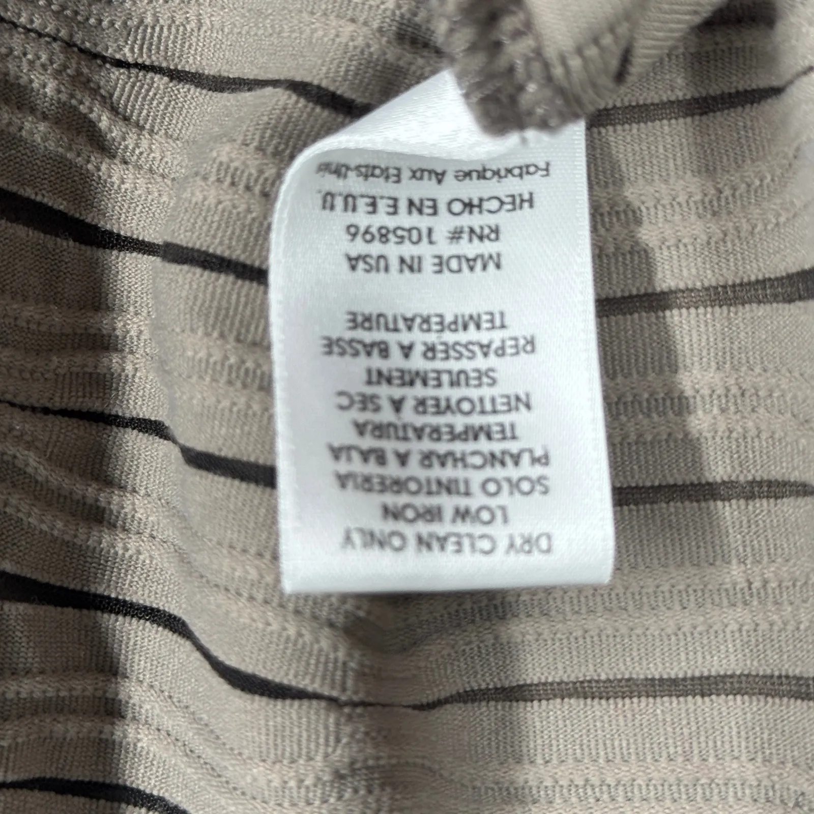 Worth New York Womens Large‎ Beige Brown Stripe Textured Square Neck 3/4 Sleeve - Image 8