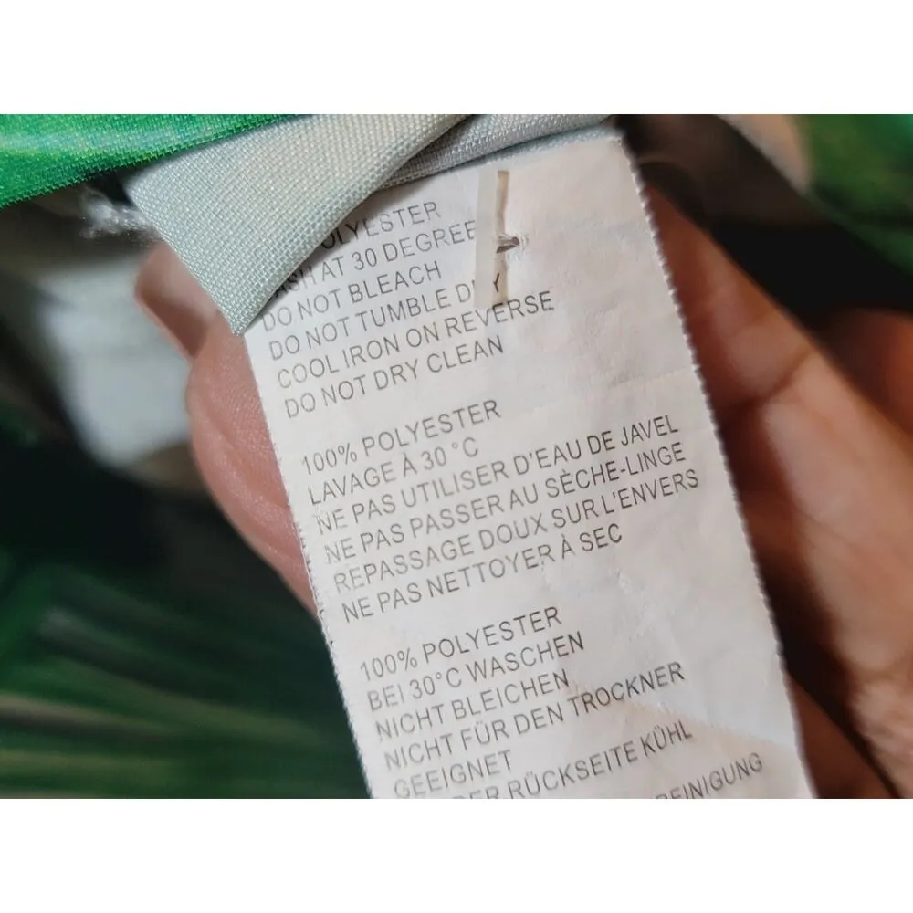 Boohoo Romper Women's 6 Green & White Polyester Elastic Waist V-Neck Long Sleeve - Image 7