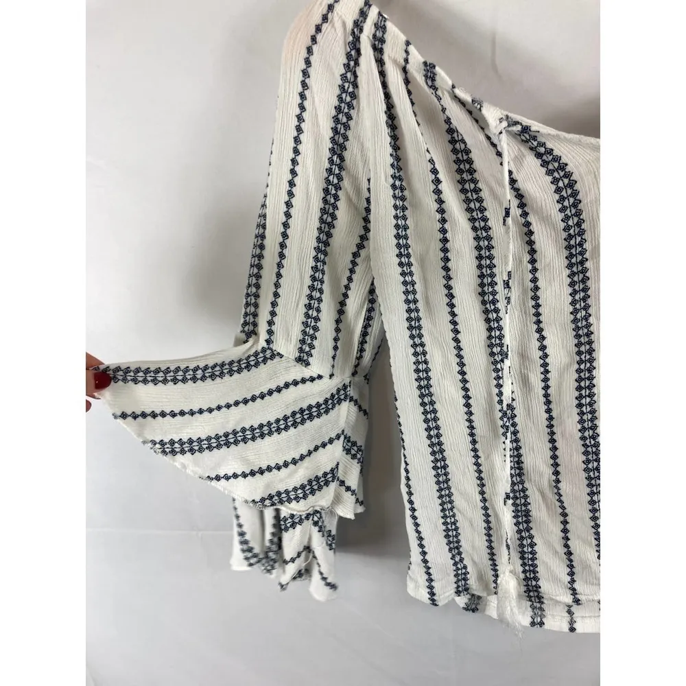 Solitaire Printed Double Bell Sleeves Tunic Top S - Image 3