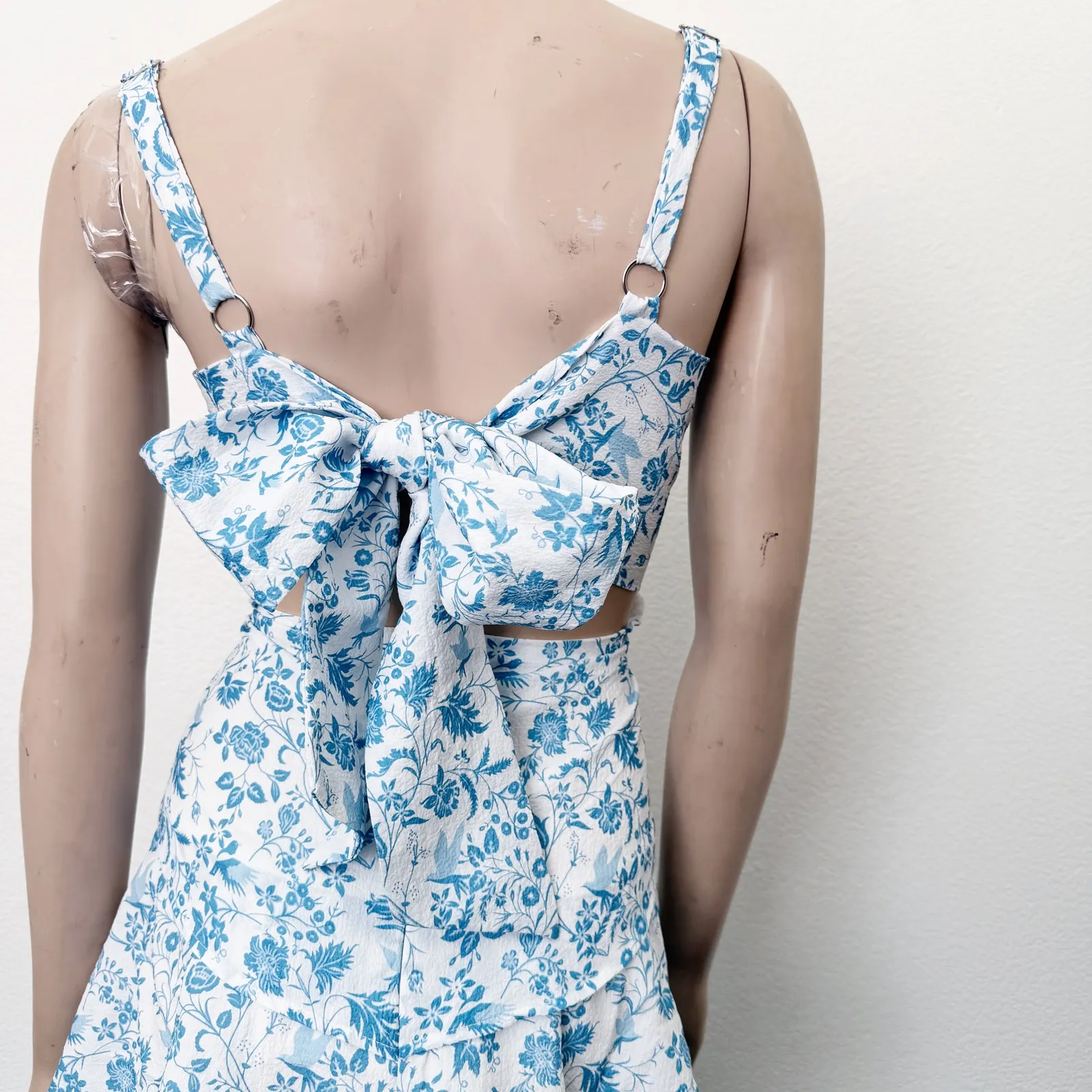 [Hello Molly] Full of Fun Blue Floral Print Tiered Ruffle Maxi Dress NWT Size 10 - Image 7