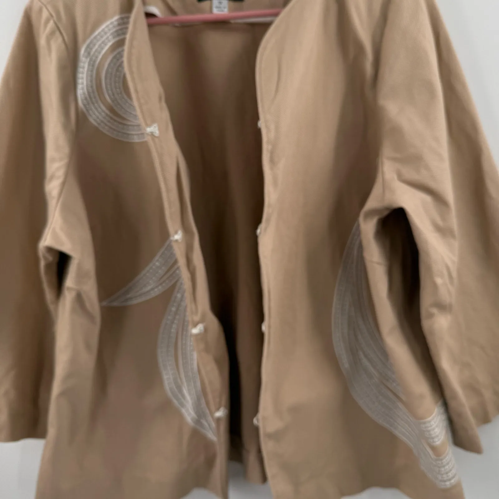 BOB MACKIE Wearable Art Jacket Size 1X Blazer Lagenlook Artsy Plus Curvy Stretch - Image 7