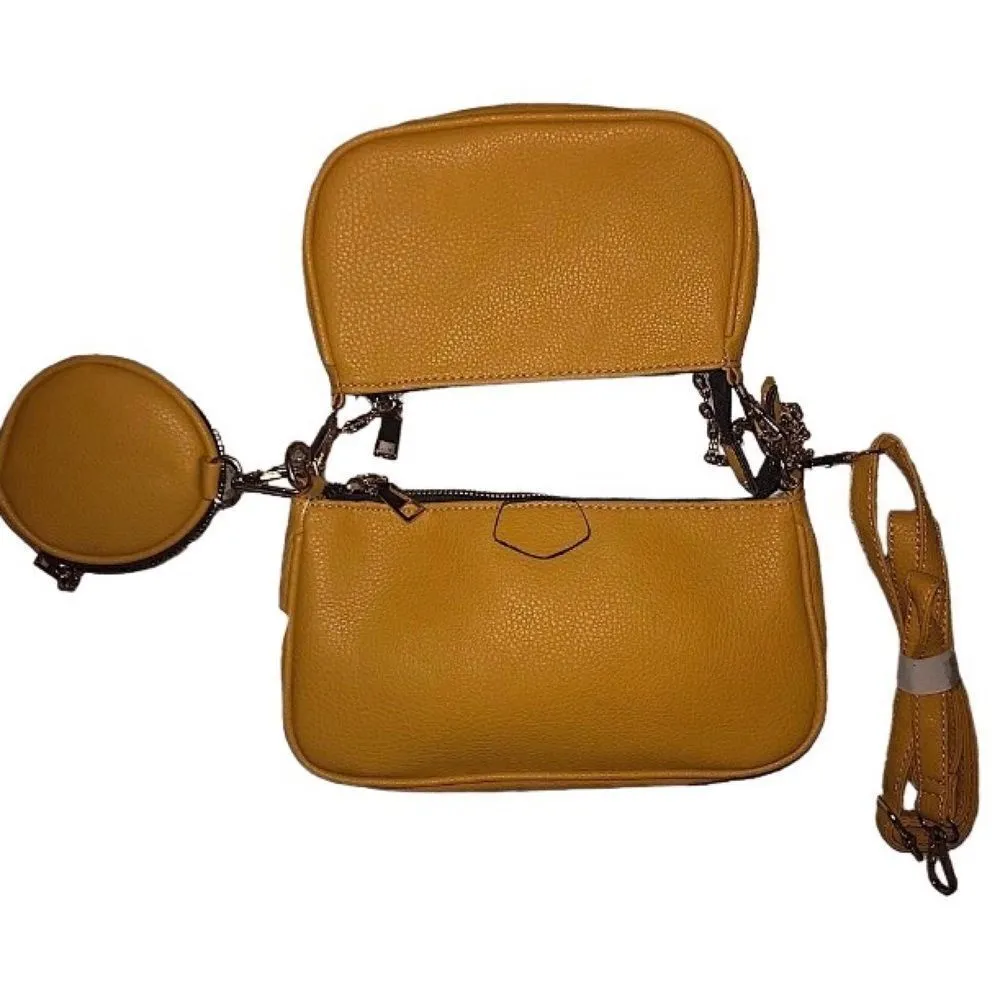 AR New York all in one shoulder bag Available in tan & brown & mustard Yellow - Image 9