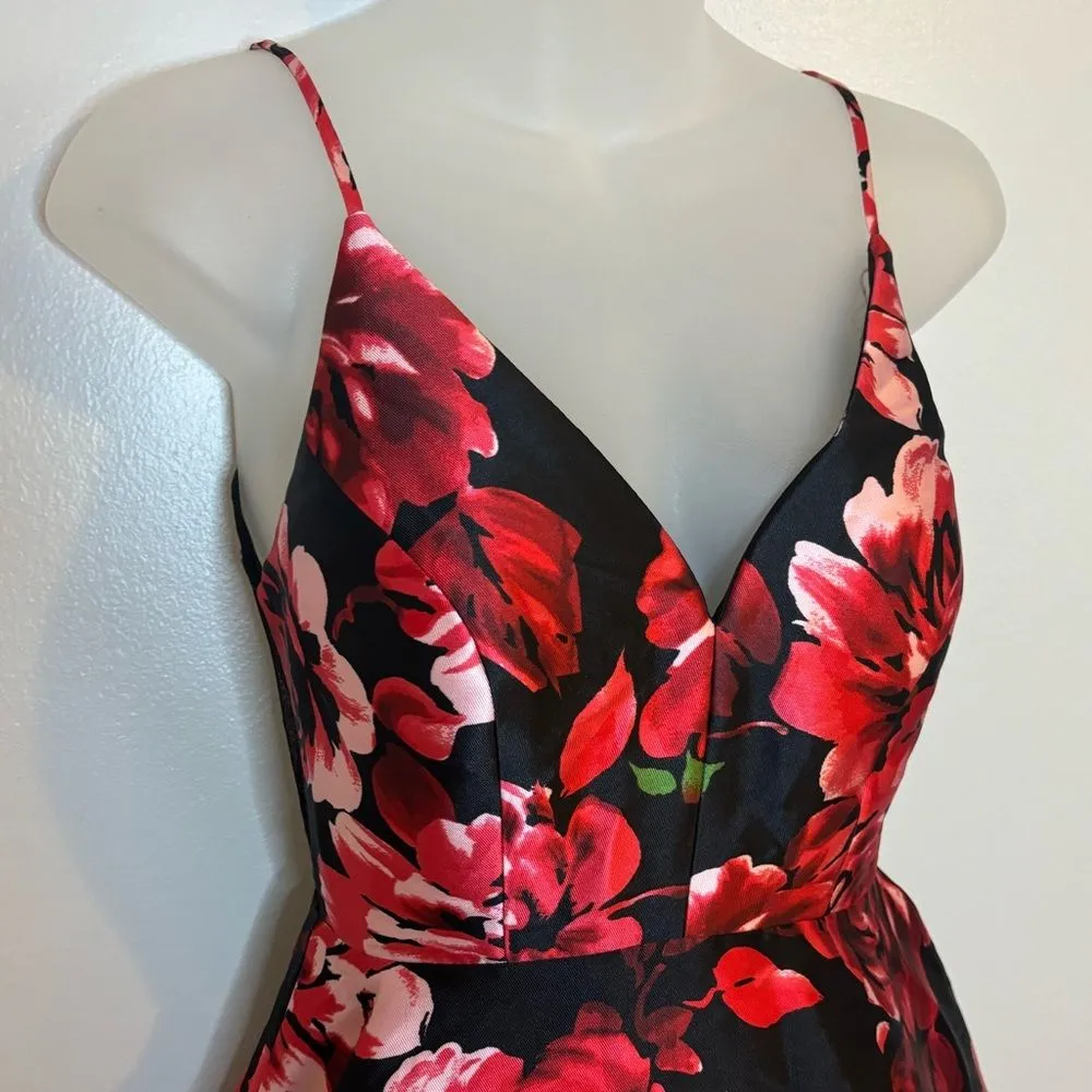 B. Smart Juniors Floral Rose Print Fit & Flare Mini Dress Size 1 - Image 3