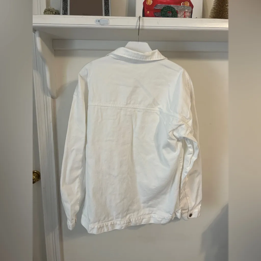 Pusheen  White Ladies Jean Jacket with Patch - Image 7