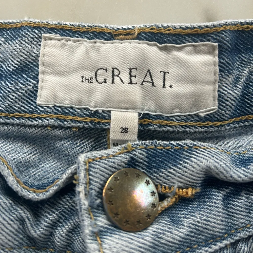 The Great The Wayne Jean Straight Leg Crop in Kentucky Wash Size 28 Gently Used Blue - Image 5