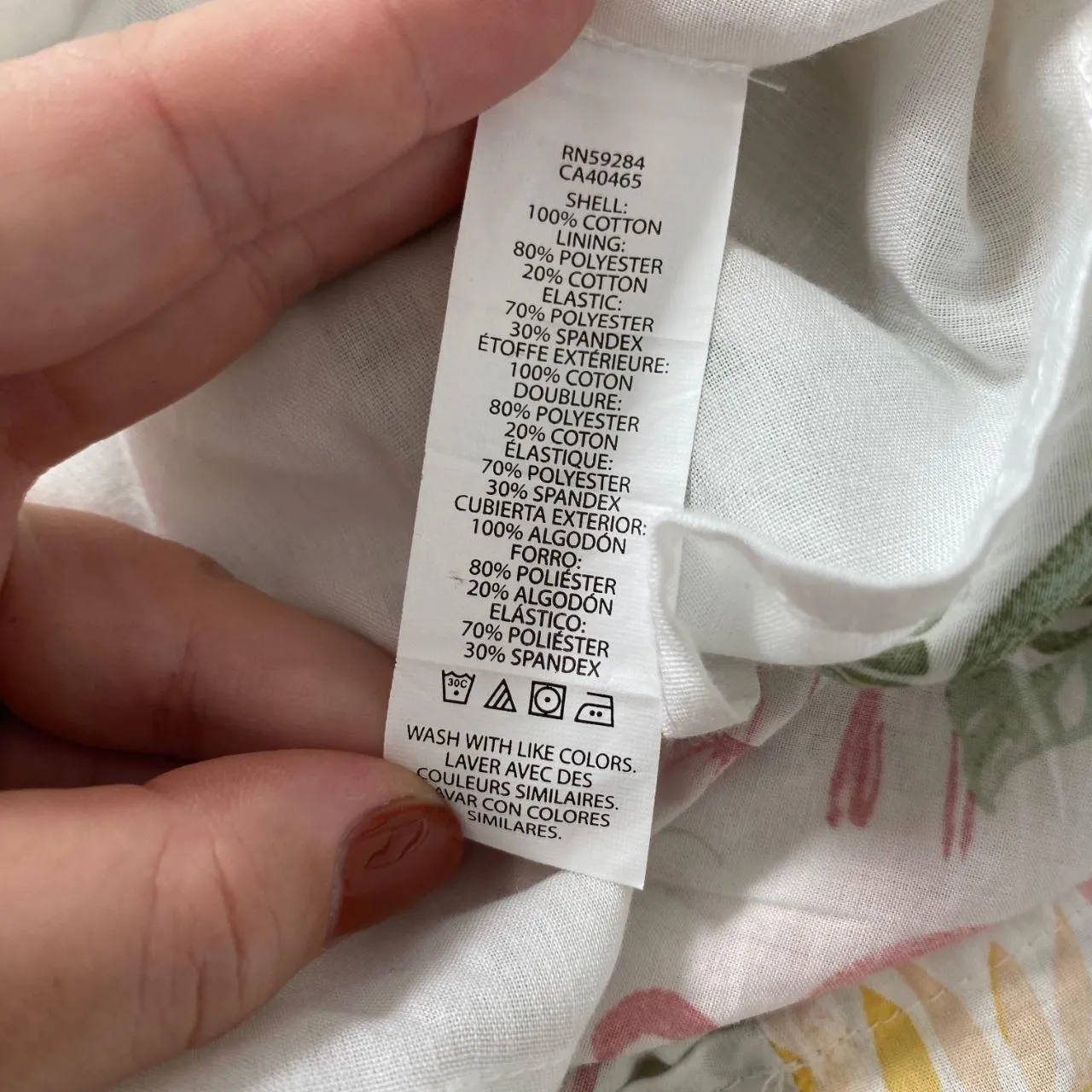 Place 100% Cotton White Pastel Green Pink Milkmaid Flamingo Floral Midi Dress L Size L - Image 8