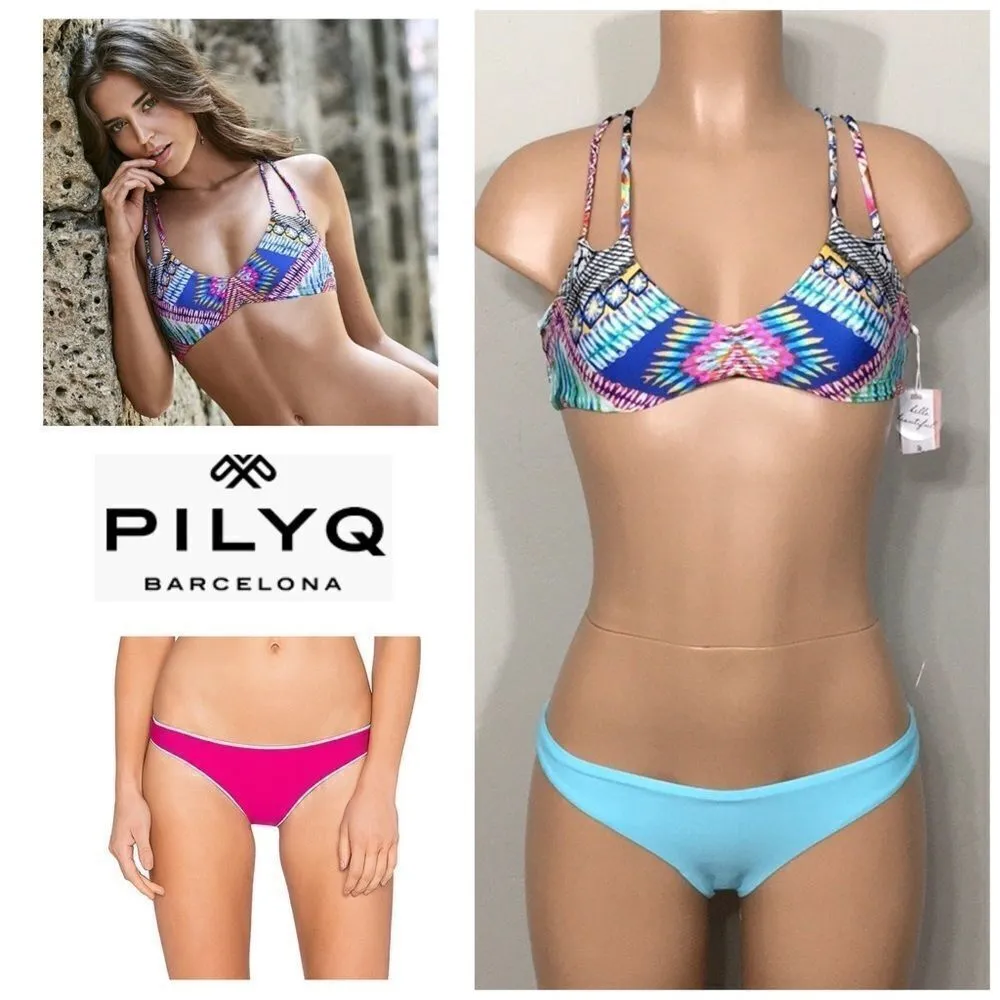 PILYQ multicolored reversible bikini set. NWT - Image 15