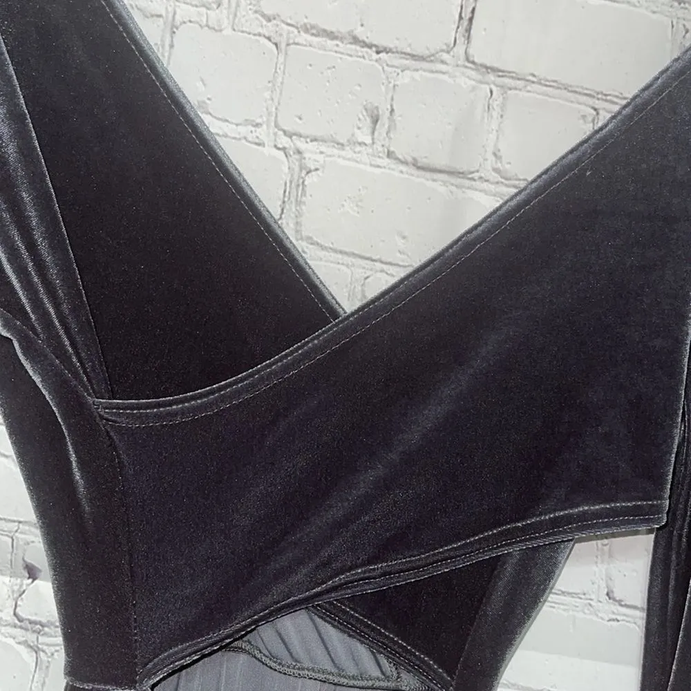 Nasty Gal Behind Their Back Velvet Dress Gray Size 2 - Image 14