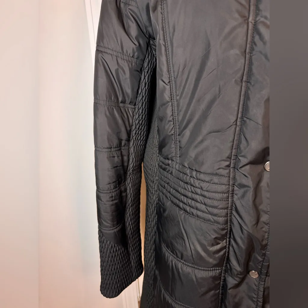 Weatherproof Black Long Puffer Coat 2X Plus Fleece Lined Stretch Winter - Image 2