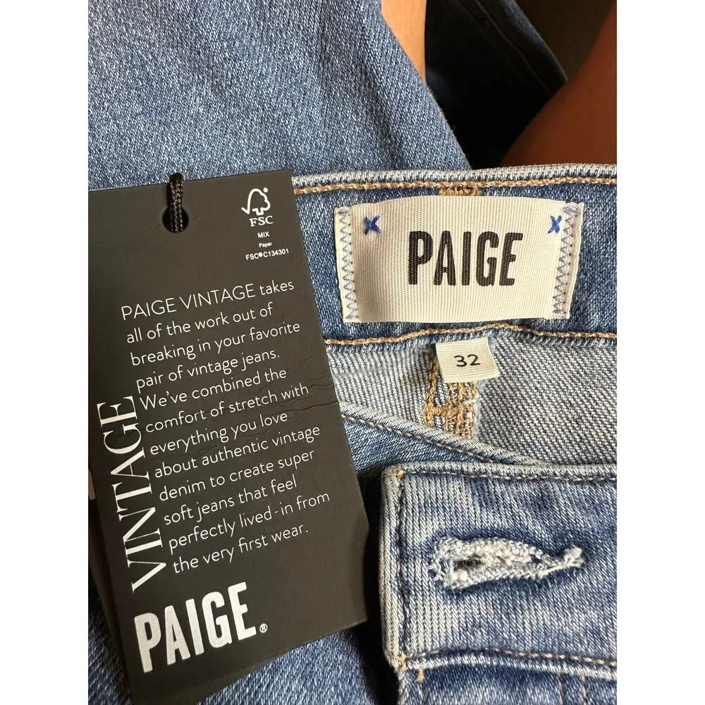 Paige Cindy Raw Hem High Waist Ankle Straight Leg Jeans 32 - Image 14