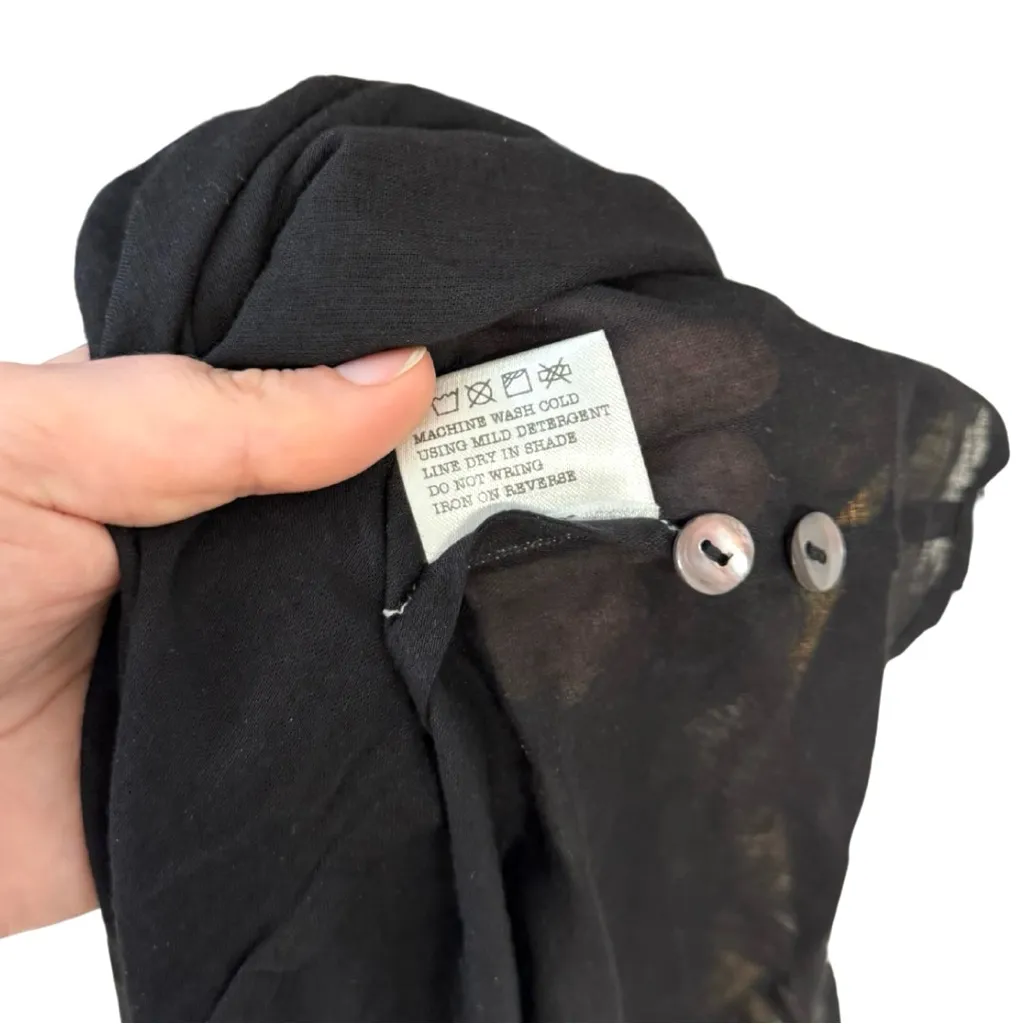 Olivia James the Label Lydia Long Sleeve Fall Floral Midi‎ Dress Black Viscose - Image 8