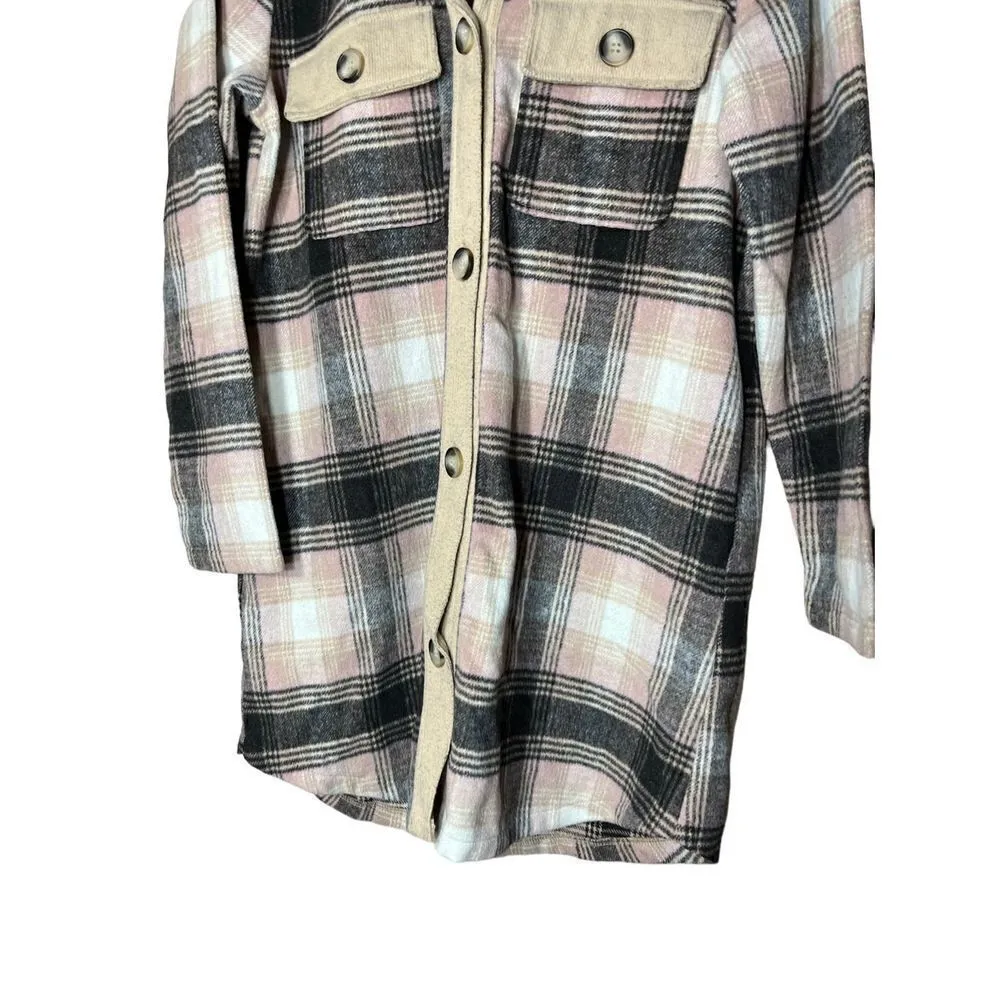 Melloday Longline Oversized Flannel Jacket Shacket‎ - Image 3