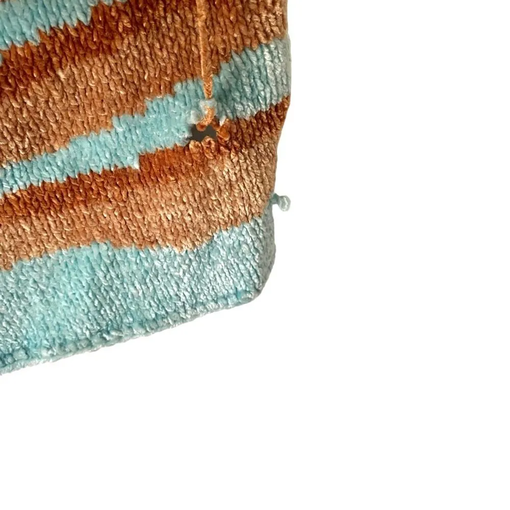 Sweater Sweater Chenille Cardigan Sweater Western Boho Navajo Tan Turquoise Size L - Image 3