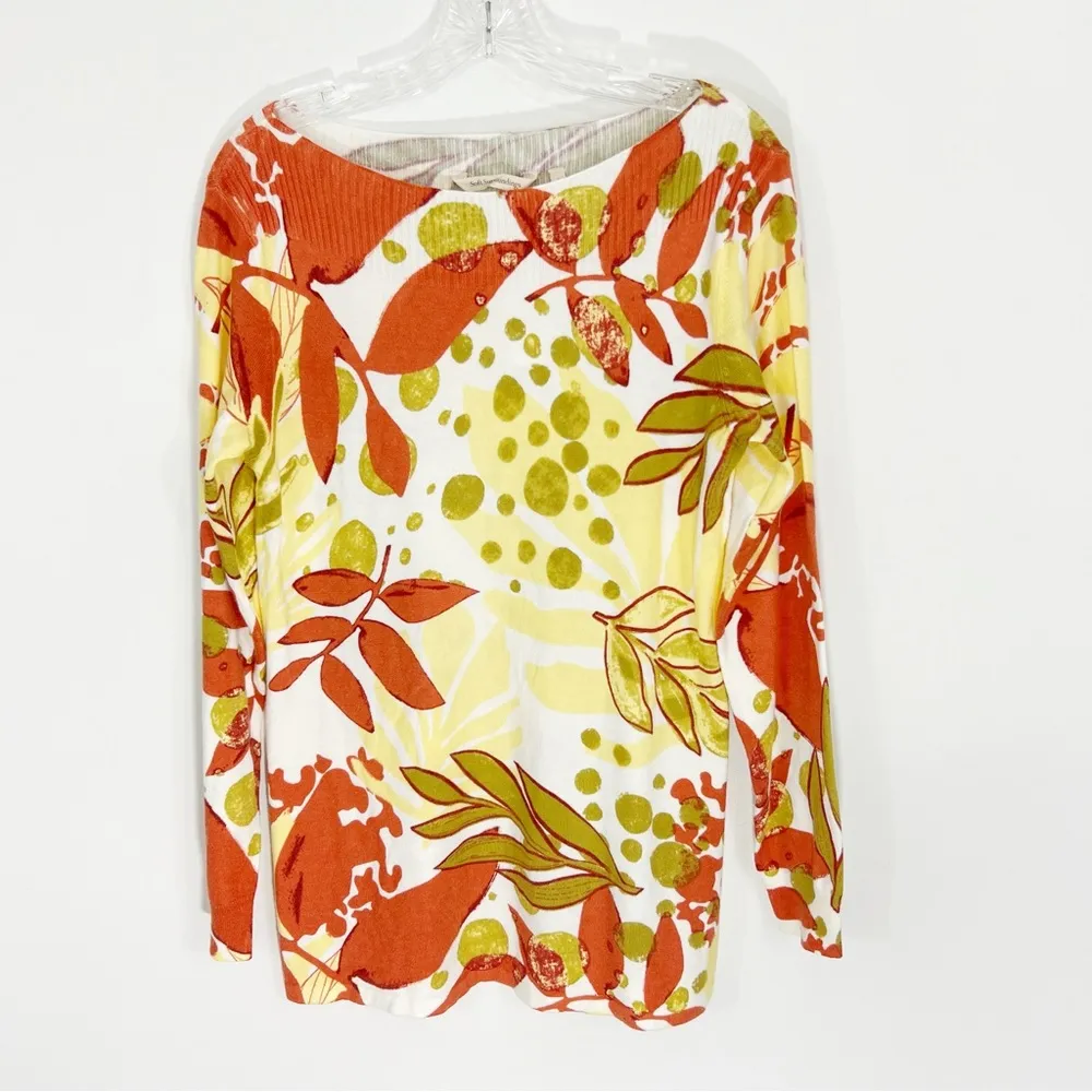 Soft Surroundings Desert Sage Sweater Size Small in Apricot Neutral Botanical - Image 3