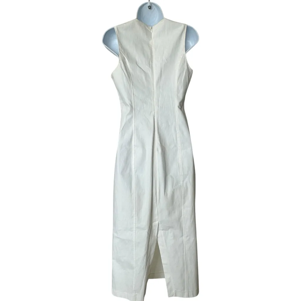 Tuckernuck Hyacinth House white sleeveless denim midi dress S - Image 3