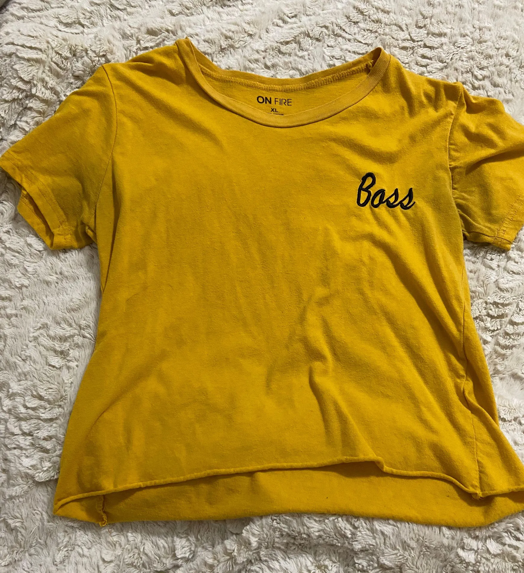 On Fire Yellow Cotton Crop Top - Image 2