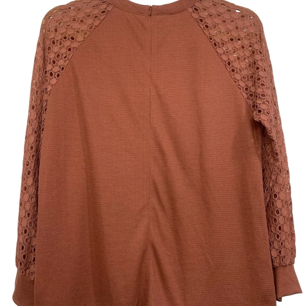 NWT Miholl Waffle Knit Blouse 1131 Pink Size 2X - Image 5