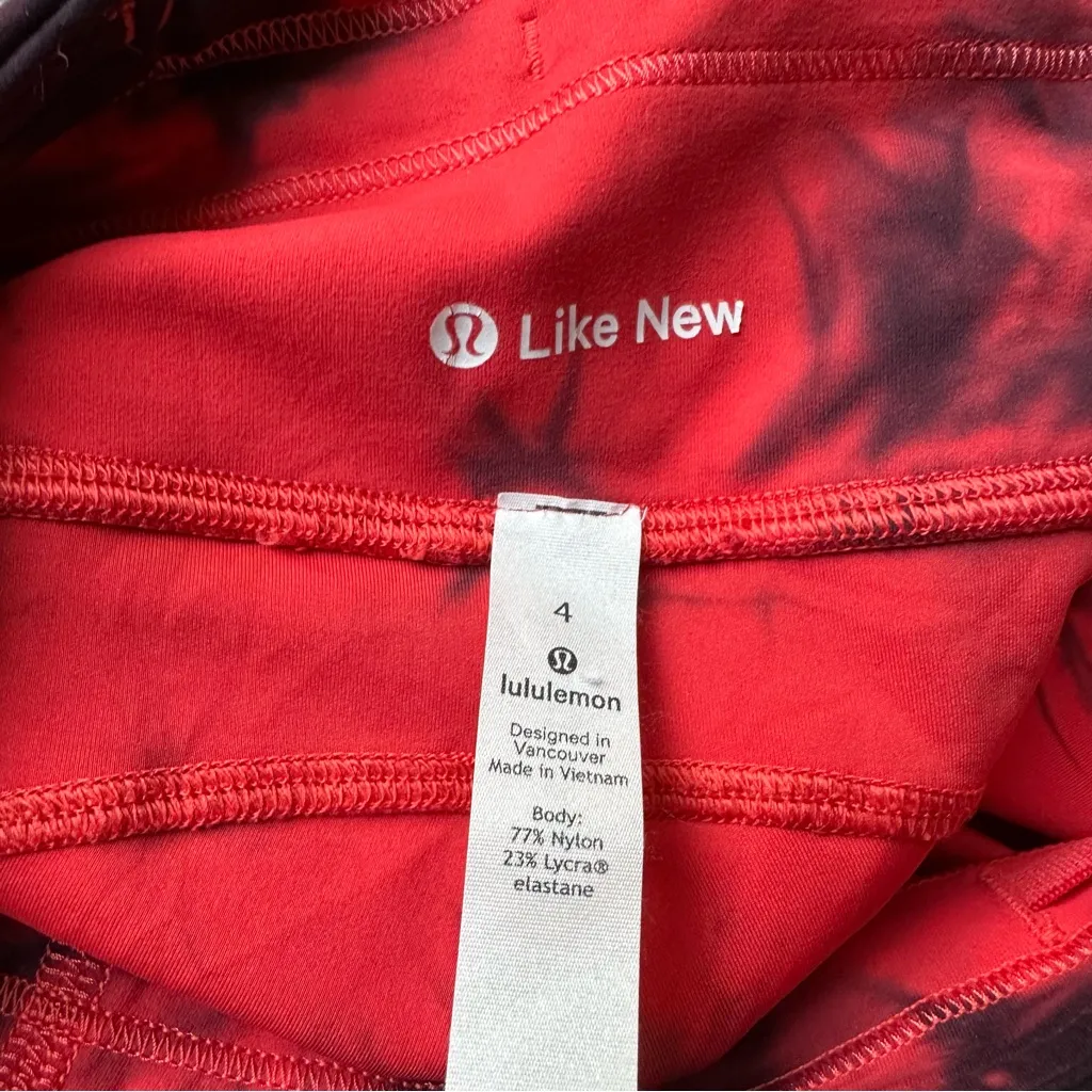 Lululemon Invigorate High-Rise Tight 25" Tie Dye Carnation Red Black Size 4 - Image 7