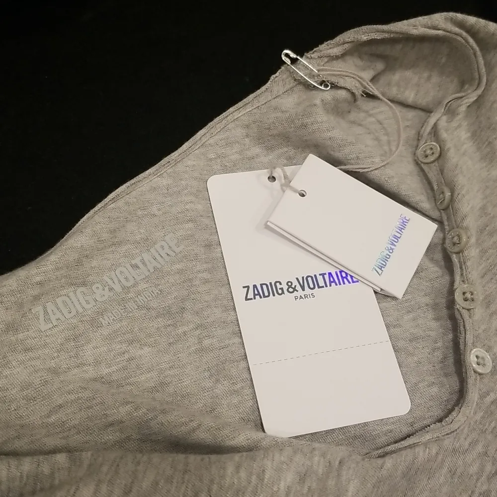 💕ZADIG & VOLTAIRE💕 Tunisien Skull Long Sleeve T-Shirt - Gris Chine Gray M NWT - Image 10