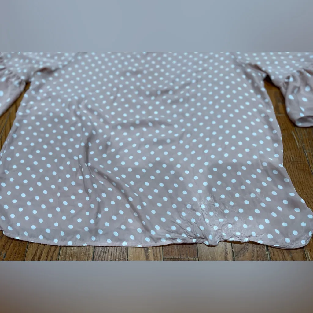 Violet & Claire Ruffle Sleeve Blouse - Pink and White - Image 4