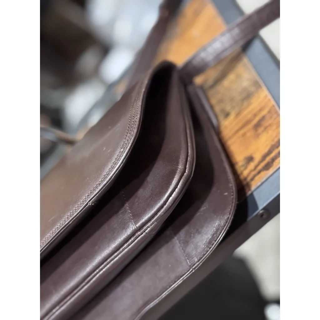 Yves Saint Laurent Vintage Brown Leather Flap Bag 1970-1980 - Image 9