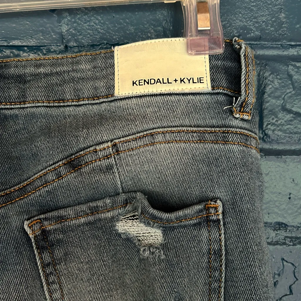 Kendall & Kylie Blue Straight Leg Jeans‎ with Distressed Details - Image 5