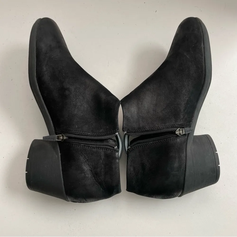 Dansko Bootie Boots Raina Heel Comfort Zipper Leather Burnished Distressed Black - Image 7