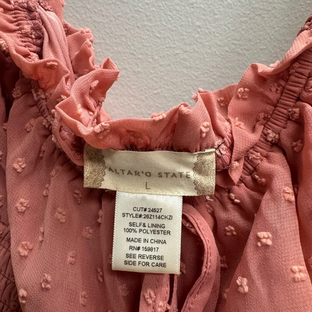 Altar'd State Pink Smocked Tiered Sundress - Image 3