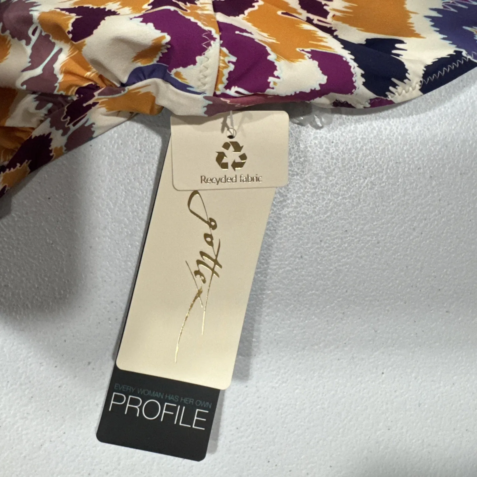 GOTTEX PROFILE Tankini Top Size 8 Echo Halter Neck Multicolor Ruffled Hem Beach - Image 7