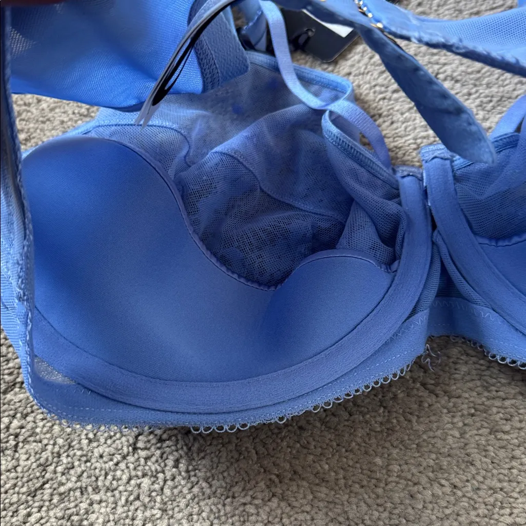 Fox & Royal Clementine Lace Bra SIZE 38H Blue - Image 5