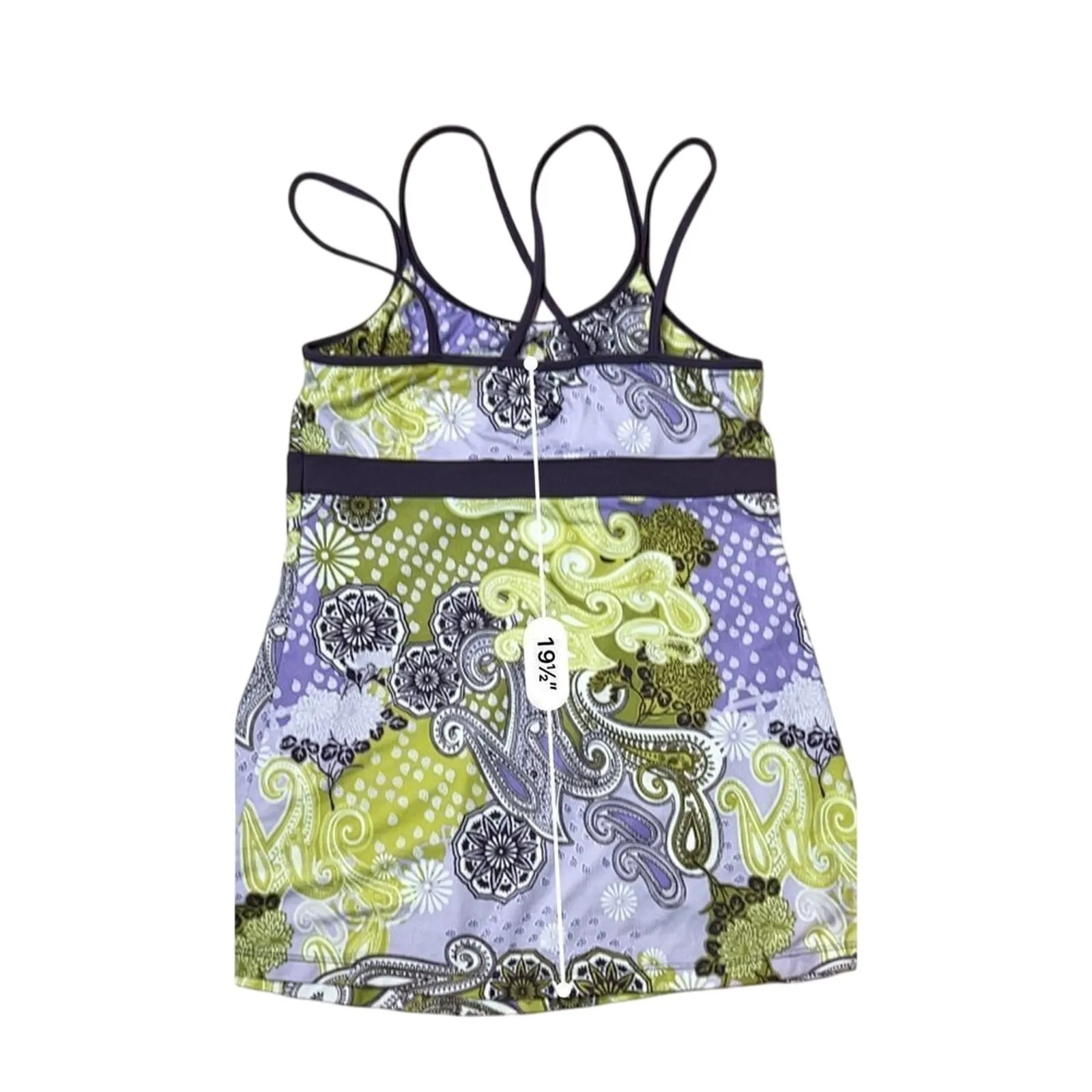 Prana Breathe Sleeveless Purple Floral Tank‎ Top UPF Moisture Wicking LARGE Yoga - Image 6