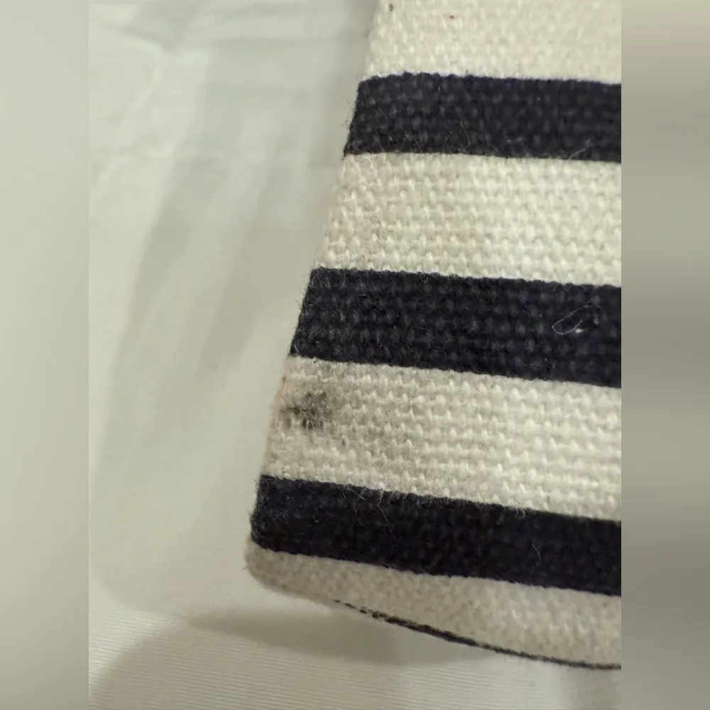 J. Crew Striped Espadrilles Flats Pull On White Blue Size 10 Coastal summer - Image 6